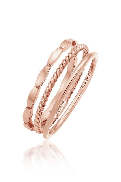 ELLI Ring Damen Band Stapelbar Trio Basic Minimal Zeitlos Blogger In 925 Sterling Silber