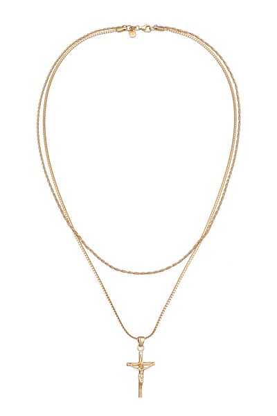 KUZZOI Halskette Herren Layer Kreuz Anhänger Kordel Aus 925 Sterling Silber