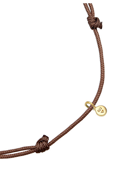 ELLI Dámský náramek se symbolem hvězdy astro s nylonem tmavě červený, pozlacený ze sterlingového stříbra 925