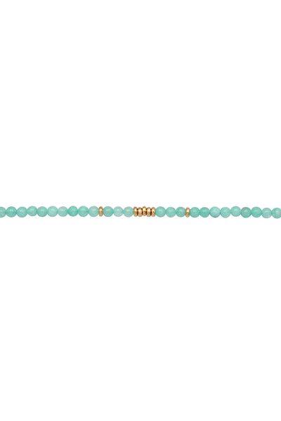 ELLI Halskette Premium Halskette Damen Beads Trend mit Amazonit Perlen in 925 Sterling Silber Gold P