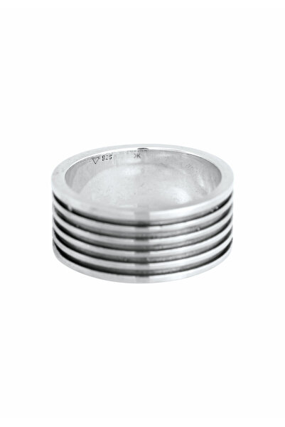 KUZZOI Ring Herren Bandring Rillen Vintage Massiv in 925 Sterling Silber