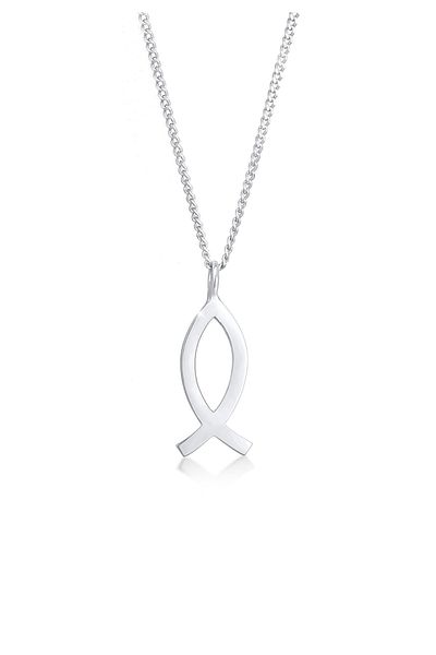 ELLI Náhrdelník Děti Ryba Přívěsek Symbol Náboženství Talisman v 925 Sterling Silver