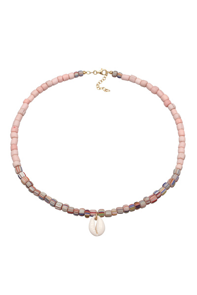 ELLI Dámský náhrdelník s přívěskem Kauri Shell ze skleněných korálků ze sterlingového stříbra 925