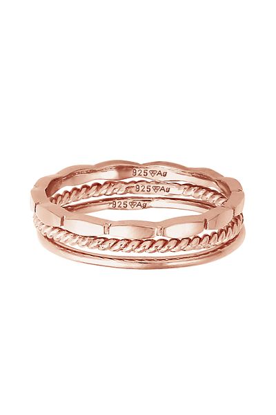 ELLI Ring Damen Band Stapelbar Trio Basic Minimal Zeitlos Blogger In 925 Sterling Silber