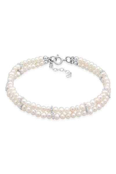 ELLI Armband Damen Elegant Schlicht Mit Süßwasserzuchtperle In 925 Sterling Silber