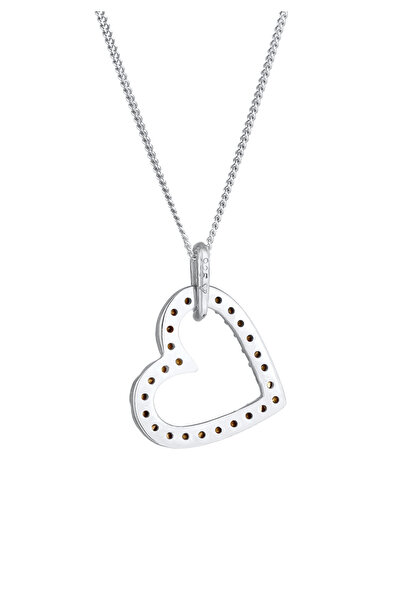 ELLI Dámský náhrdelník se srdíčkem a přívěskem s krystaly ze sterlingového stříbra 925