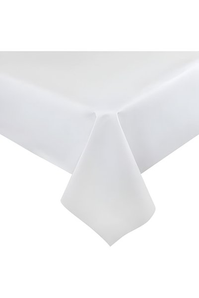 METİNEV Stain-Resistant White Rectangular Duck Linen Tablecloth