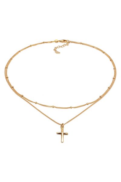ELLI Necklace Ladies Choker Cross Pendant Layer In 925 Sterling Silver