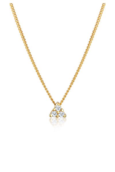 ELLI Kolye Panzerkette Dreieck Diamant (0,045 CT)585 Gelbgold