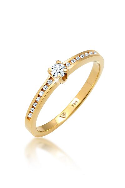 ELLI Ring Verlobungsring Diamant (0.18 CT.) 585 Gelbgold