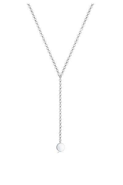 ELLI Colier Doamna Choker Lanț Y Trombocițe Geo Argint Sterling 925