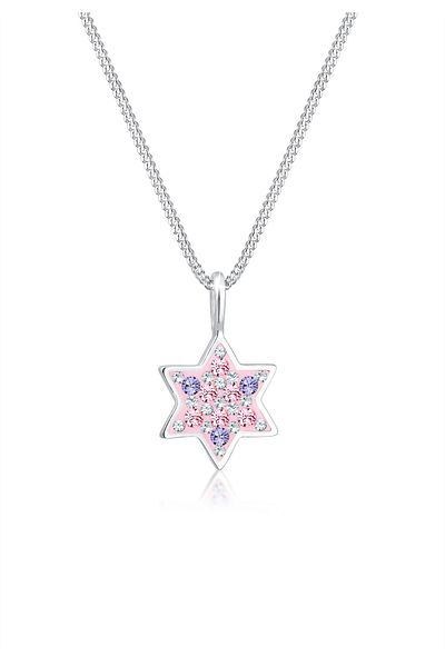 ELLI Halskette Kinder Stern Pastell Kristall 925 Sterling Silber