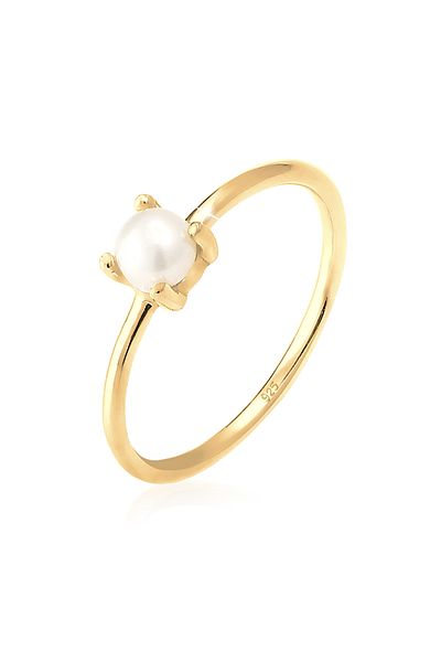 ELLI Ring Ladies Solitaire With Freshwater Cultured Pearl In 925 Sterling Silver
