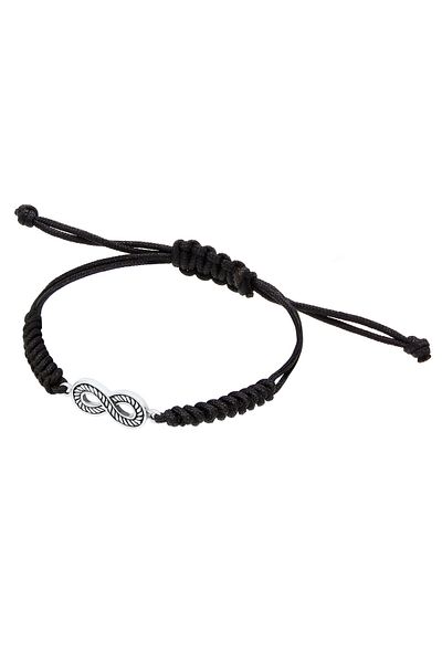 KUZZOI Bracelet Textilband Infinity Symbol Oxidiert 925 Silber