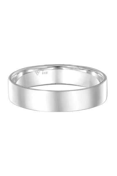 ELLI Ring Damen Herren Bandring Ehering Paar Ehering Basic Minimal in 585 Weißgold