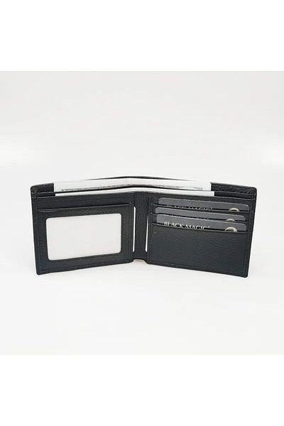 OEM Men's wallet, genuine leather, slim, RFID, elegant and durable, black, PriStyle®