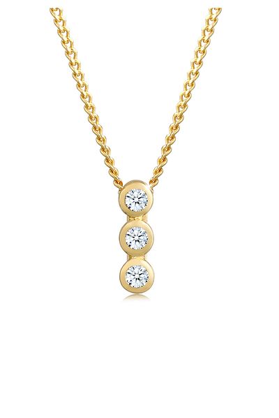 ELLI Halskette Anhänger Kreis Geo Diamant 585 Gelbgold