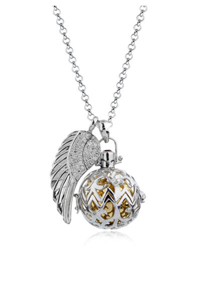 Nenalina Necklace Flügel Ornament Engelsflüsterer (25 mm) 925 Silber