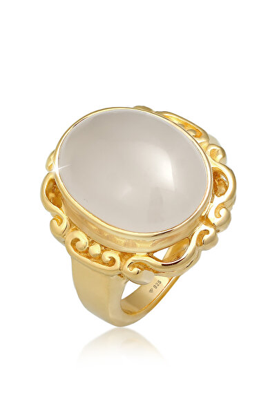 ELLI Ring Damen Vintage Chunky Trend Blogger mit Mondstein in 925 Sterling Si...