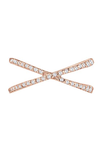 ELLI Damen-Ring aus 925er-Sterlingsilber mit X-Kubikzirconium-Kristallen