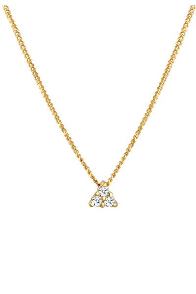 ELLI Kolye Panzerkette Dreieck Diamant (0,045 CT)585 Gelbgold