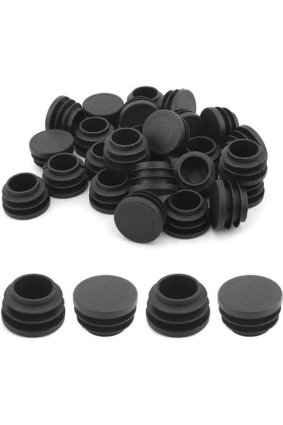 Generic MroMax 50Pcs 0.87" OD Plastic Round Plugs Black Tubing End Cap Inserts for Metal Tubing and Fences P