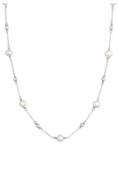 ELLI Halskette Damen Kugeln Filigran mit Süßwasser-Zuchtperlen in 925 Sterling Silber vergoldet