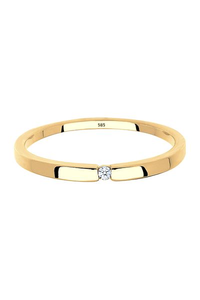 ELLI Ring Verlobung Diamanten Luxuriös 585 Gelbgold