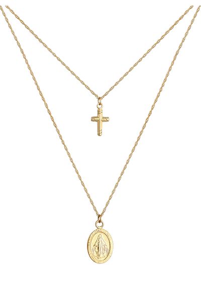 ELLI Náhrdelník Dámský Krucifix Oficiální přívěsek Panny Marie Náboženské 925 Sterling Silver