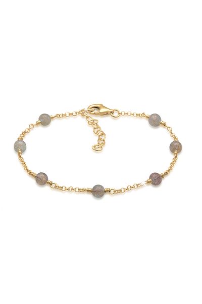 ELLI Bracelet Labradorit Edelstein Kugeln Sommer 925er Silber
