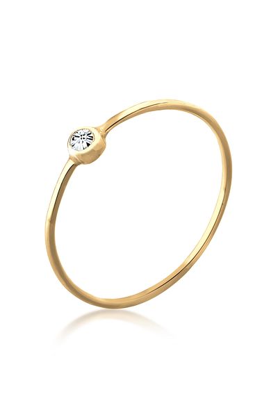 ELLI Ring Ladies Solitaire With Crystal In 925 Sterling Silver