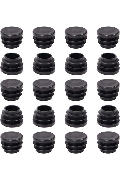 Generic MroMax 50Pcs 0.75" OD Plastic Round Plugs Black Tubing End Cap Inserts for Metal Tubing and Fences P