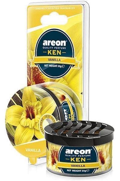 Areon Ken Car Air Freshener - Vanilla Scent, Long-Lasting Fragrance - Portable Fragrant Deodorizer w