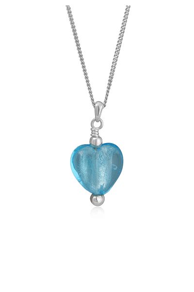 Nenalina Halskette Damen Herz Anhänger Love mit Muranoglas in 925 Sterling Silber