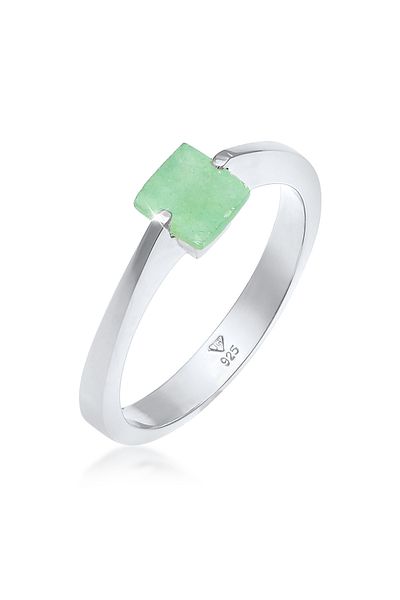 ELLI Inel Inel Premium Dama Piramida Clasica Eleganta Cu Pietre Pretioase De Jad In Argint Sterling 925 Gol