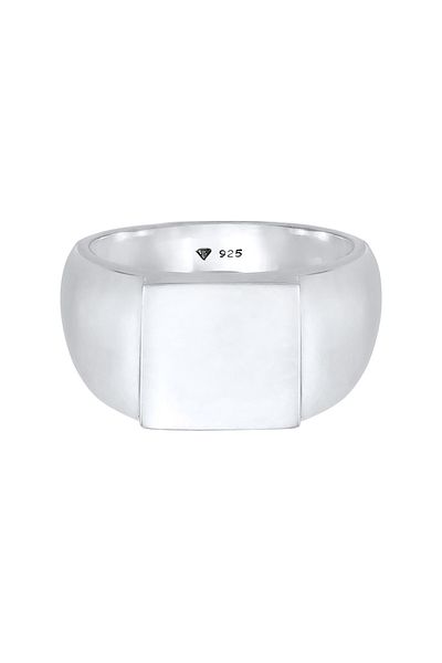 KUZZOI Ring Siegelring Herren Rechteckig Glanz 925 Silber