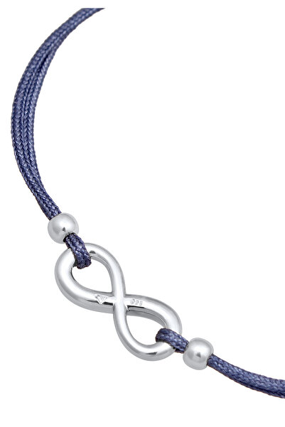 ELLI Dámský elastický náramek Infinity Symbol v černé barvě 925 Sterling Silver