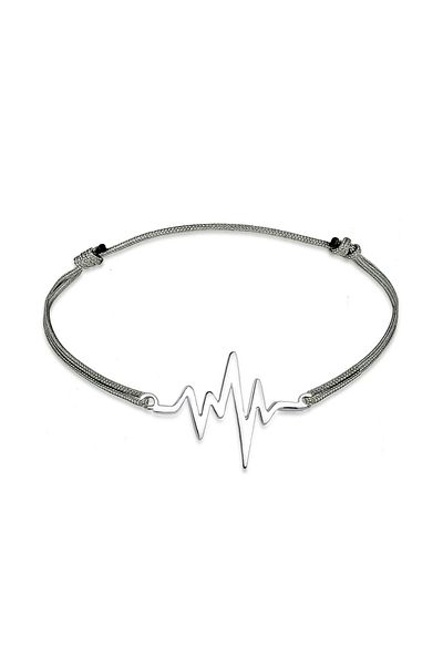 ELLI Bracelet Herzschlag Textil Trend Geo 925 Sterling Silber