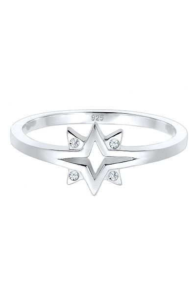 ELLI Inel cu stele și cristale Starburst din argint 925