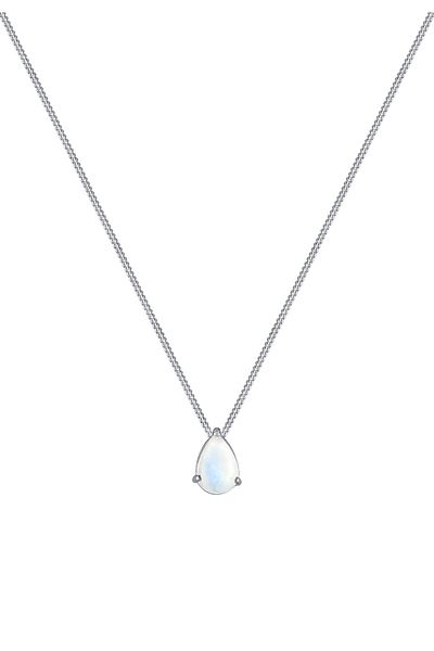 ELLI Halskette Damen Tropfen Anhänger Elegant mit Mondstein in 925 Sterling Silber vergoldet