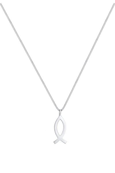 ELLI Náhrdelník Děti Ryba Přívěsek Symbol Náboženství Talisman v 925 Sterling Silver