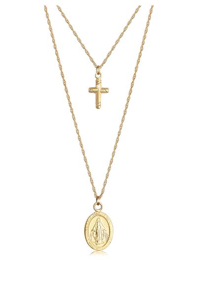 ELLI Náhrdelník Dámský Krucifix Oficiální přívěsek Panny Marie Náboženské 925 Sterling Silver
