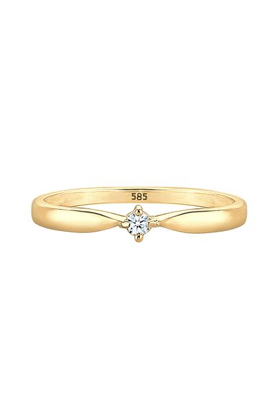 ELLI Ring Welle Classic Diamant 585 Gelbgold