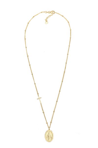 ELLI Necklace Ball Chain Cross Mary Figure 925 Sterling Silver