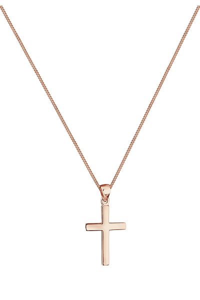 ELLI Halskette Damen Kreuz Symbol Basic 925 Sterling Silber