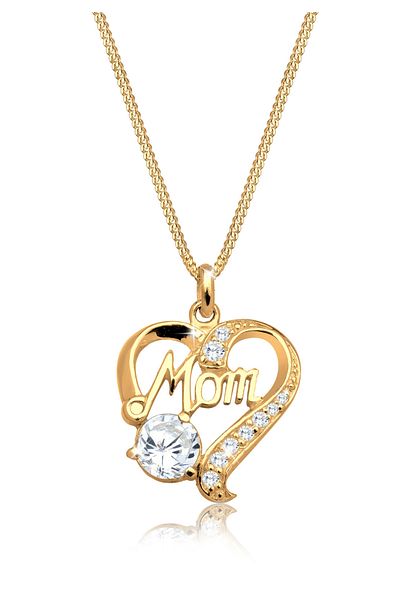 ELLI Necklace Herz Mom Schriftzug Zirkonia 925 Silber