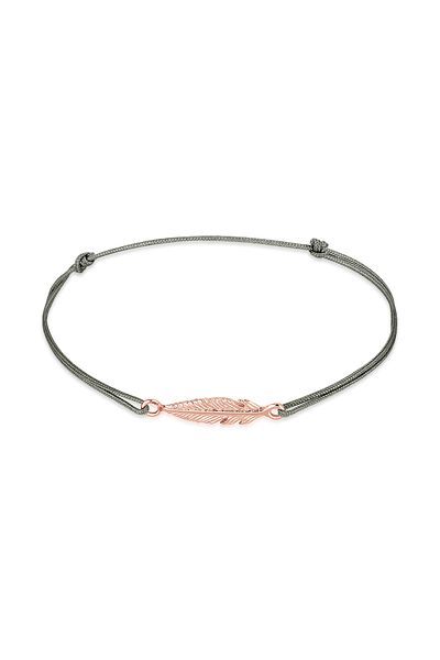 ELLI Armband Feder Boho Hippie Festival Nylonband 925er Silber
