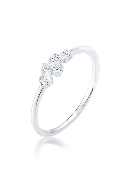 ELLI Dámský zásnubní prsten Elegantní s diamantem (0,12 ct) ze sterlingového stříbra 925