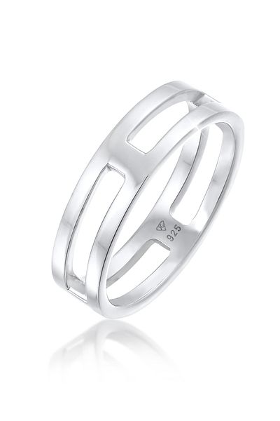 KUZZOI Prsten Mens Band Ring Bar Solid Trend Basic ze stříbra 925