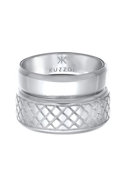 KUZZOI Ring Herren Bandring Set Basic Massiv Trend In 925 Sterling Silber